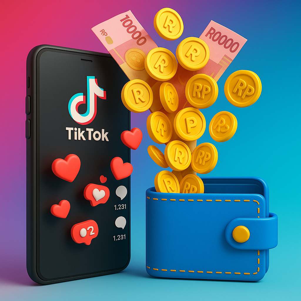 Ilustrasi cara menghasilkan uang dari monetisasi TikTok