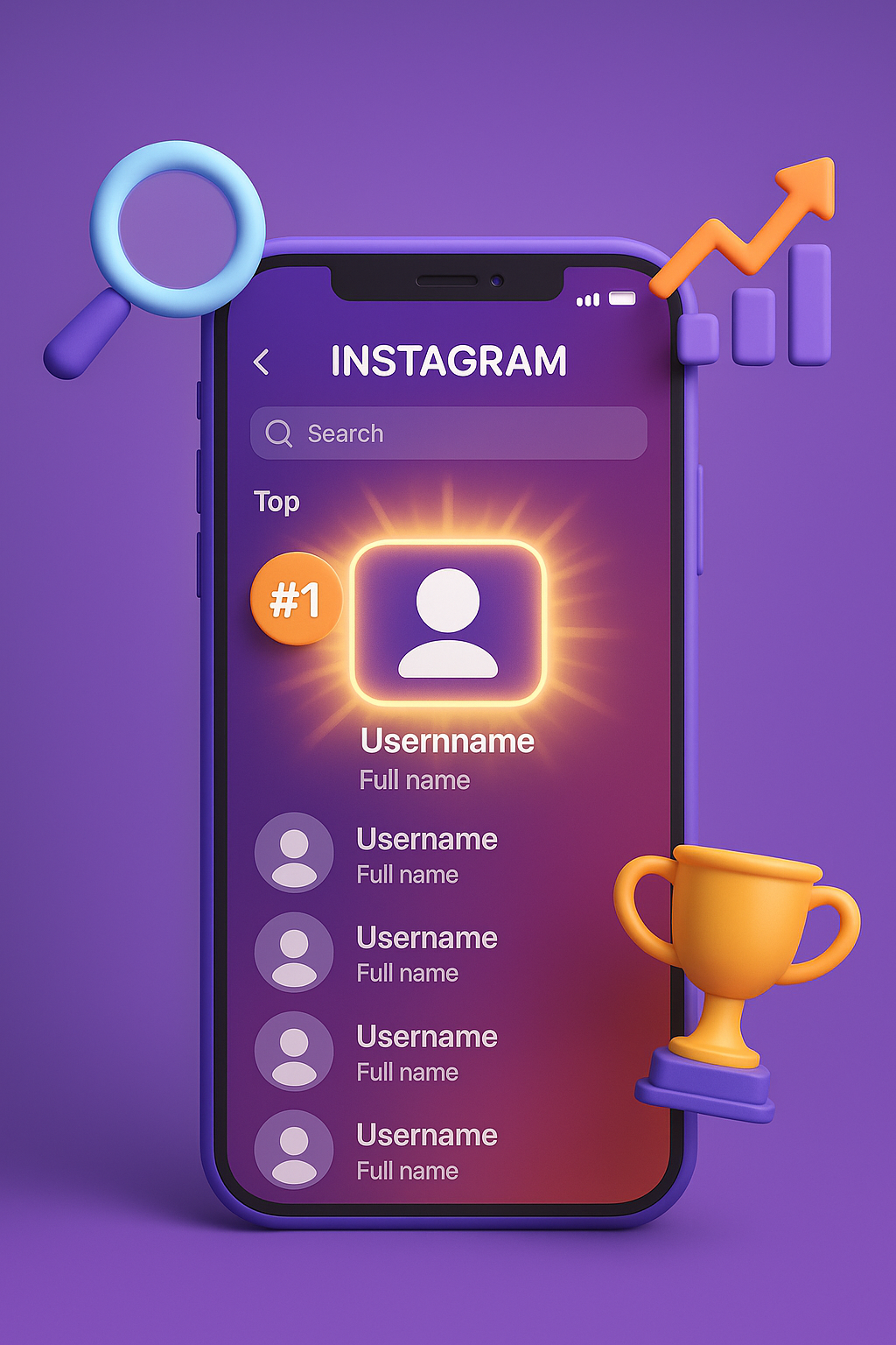 Ilustrasi optimasi SEO Instagram untuk muncul di peringkat pencarian teratas