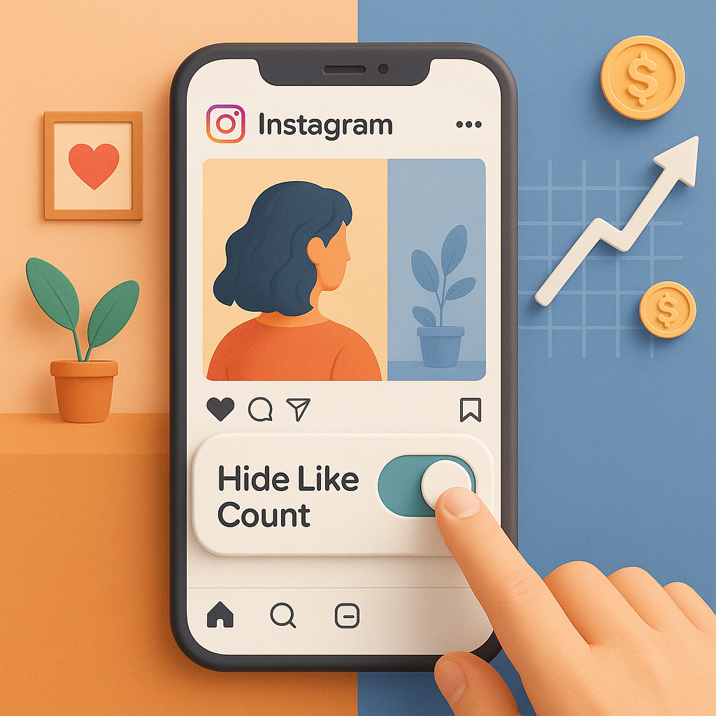 Ilustrasi dilema antara menyembunyikan atau menampilkan jumlah like di Instagram